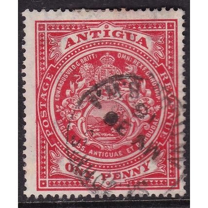 Antigua 1909 Arms 1d Fine Used SG 43 St Johns POSTMARK VGC