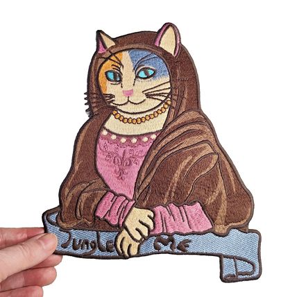 Cat Medieval Sew on Patch 18cm x 23cm Embroidered Style Great Quality P103
