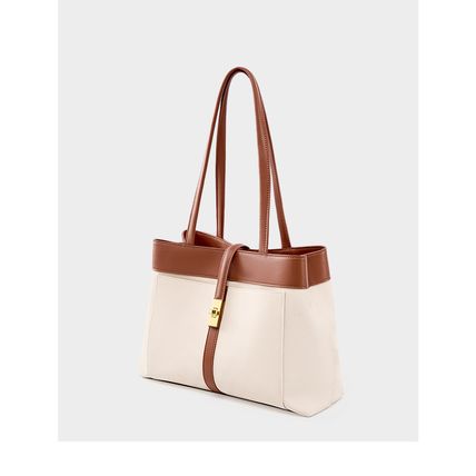 Genuine Leather Women Tote Bags Brown