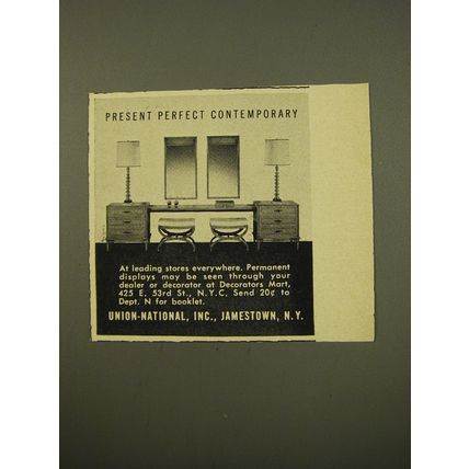 1961 Union-National Furniture Ad - Present perfect contemporary