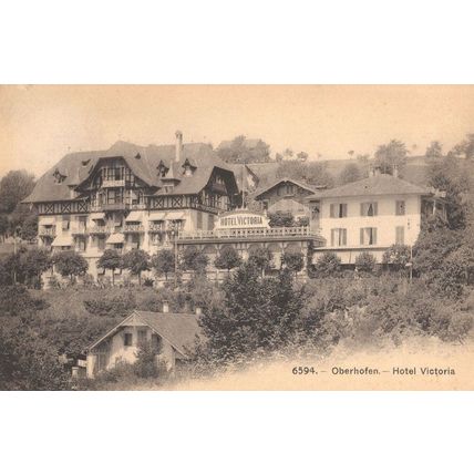 Oberhofen Hotel Victoria 1910 Switzerland From Visitor Postcard