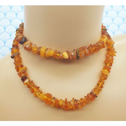 Vintage Genuine Natural Baltic Amber Chunky Polished Nugget Beaded Necklace