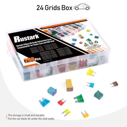 250Pcs US Grade Automotive Fuses Assortment Kit Standard & Mini Car Blade Fuses,