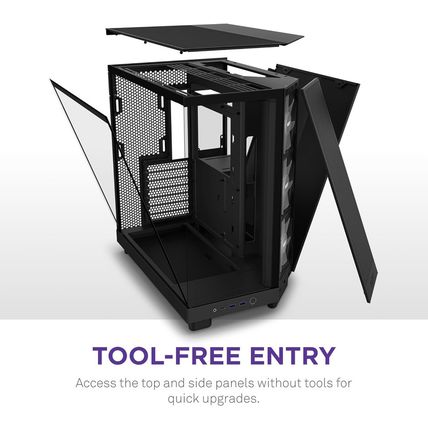 NZXT H6 Flow RGB Mid-Tower Airflow Case with 3 RGB Fans, Panoramic Glass Panels,