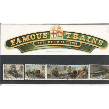 GB stamps 1985 Presentation Pack - SG 1272-1276 - Famous Trains
