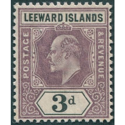 Leeward Islands 1902 3d. dull purple & black SG24 unused