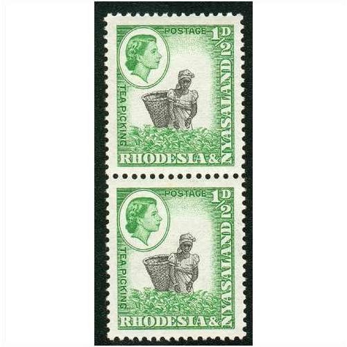 Rhodesia & Nyasaland 1959 - SG 18 - 1/2d tea picking pair MNH