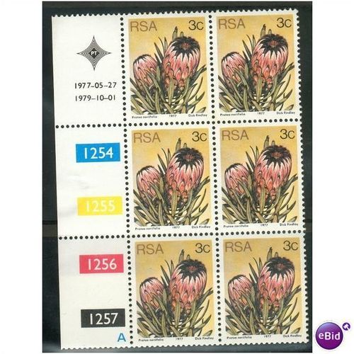 South Africa 1977 - SG 416 - 3c P. neriifolia x 6 block MNH