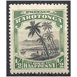 Cook Islands 1920 SG70 1/2d Black & Green Mounted Mint ..