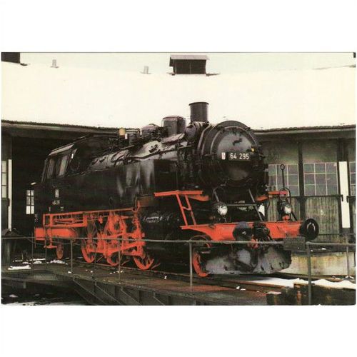 Railway Postcard German DR Class 64 64295 Loco Germany 2-6-2T DDM Neuenmarkt