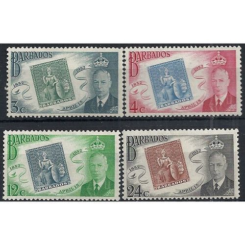 Barbados 1952 Stamp Centenary Set SG285-288 Mounted Mint ...