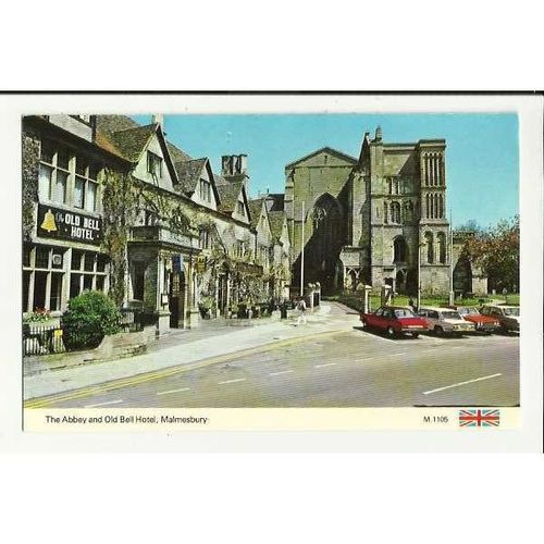 Wiltshire MALMESBURY Abbey & Old Bell Hotel Postcard by Dennis (M.1105)