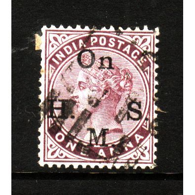 INDIA 1883 SG O 40 1a BROWN PURPLE OPT'D on H.S.M FINE USED #4