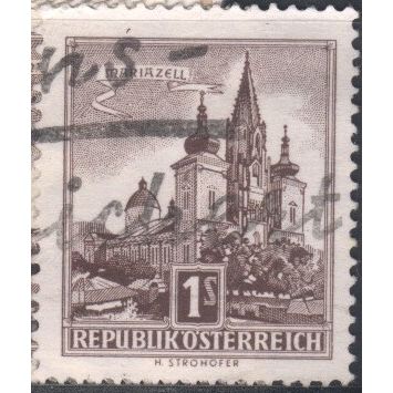 Austria 1957 - SG1302 - 1s brown - Mariazell Basilica - used