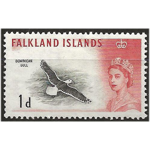 Falkland Islands 1960 SG194 1d Black & Scarlet Mounted Mint . ..