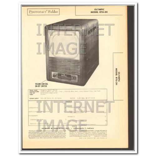 OLYMPIC model RTU-3H TV television duplicator Sams Photofact manual