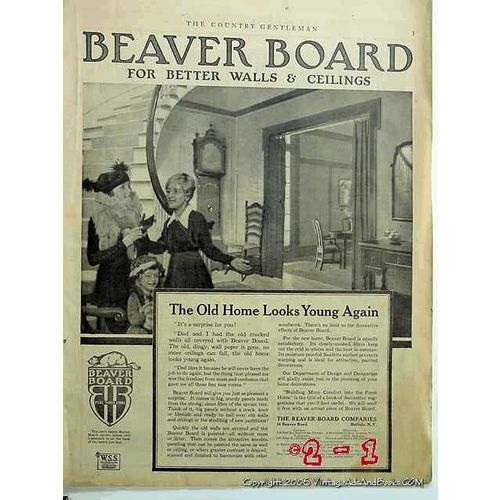 BEAVER BOARD 1918 wall construction Buffalo NY vintage ad