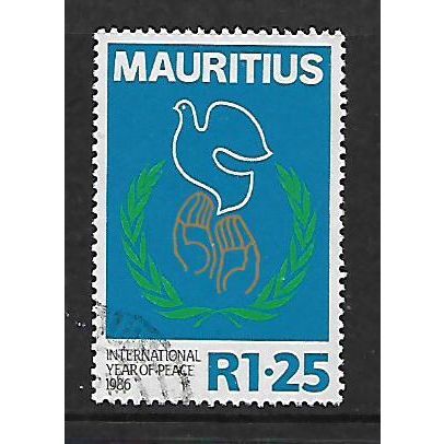 MAURITIUS 1986 INTERNATIONAL EVENTS 1R.25 INT PEACE EMBLEM SG 731 FINE USED