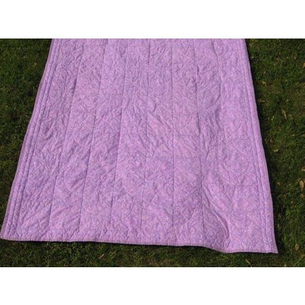 Drunkards Path Rag Quilt 1226 Purple Green 46 x 62 Fabric Quiltpolice