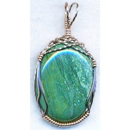 Chrysocolla Copper Wire Wrap Gemstone Pendant 60