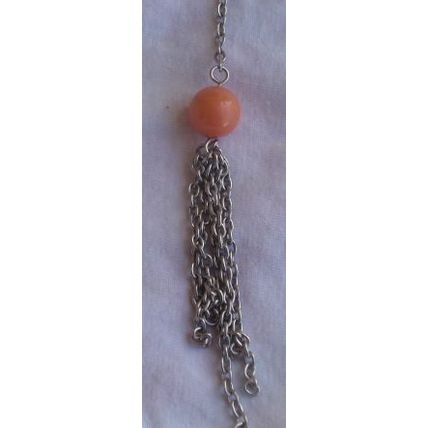 Silver orange necklace