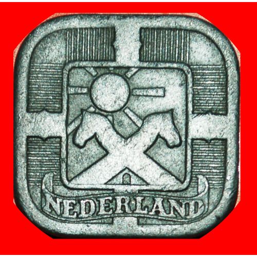 GERMAN OCCUPATION:NETHERLANDS★ 5 CENTS 1941! LOW START★ Wilhelmina 1890-1948