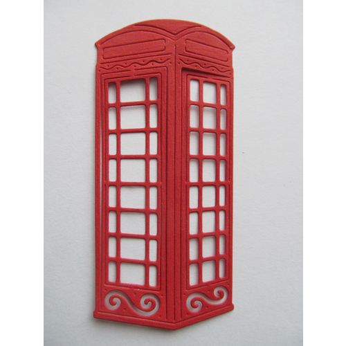 6 x Tattered Lace Die Cuts Telephone Box in Red