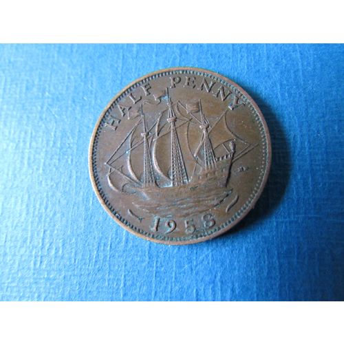 1958 QUEEN ELIZABETH II HALFPENNY FREE POST. (j) AAI