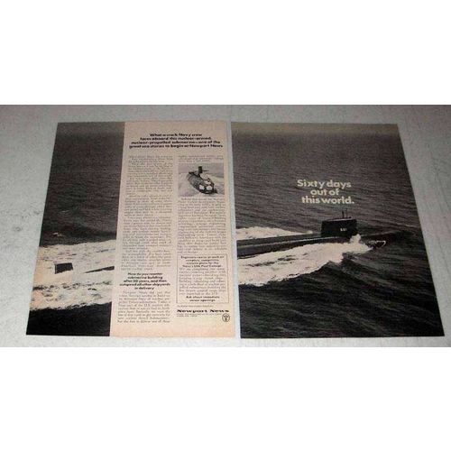 1967 Newport News Submarines Ad - Out of This World