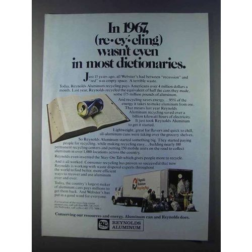 1980 Reynolds Aluminum Ad - Recycling in Dictionaries