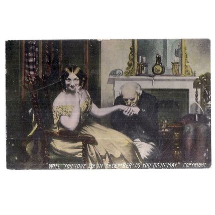 YOU LOVE ME IN DECEMBER? unused antique postcard. North Wales Advt. Co. Rhyl =