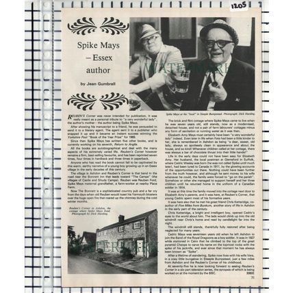 Spike Mays Ashdon Essex Author Steeple Bumstead - 1983 Article / Print