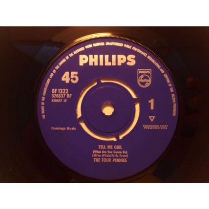 FOUR PENNIES – TELL ME GIRL - 7" SINGLE