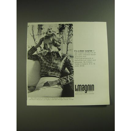 1974 I.Magnin Kildare Jacquard Shirt Advertisement - It's a sheer surprise
