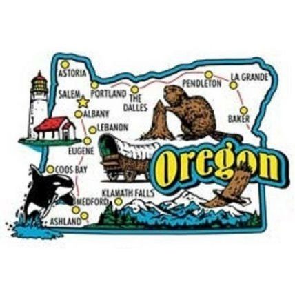 Oregon Jumbo State Map Fridge Magnet