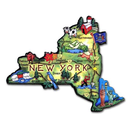New York the Empire State Artwood Jumbo Fridge Magnet