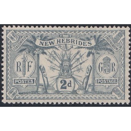 New Hebrides 1911 - sg20 - 2d grey - VLMM, brown toned gum (ref 388)
