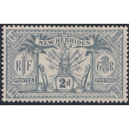 New Hebrides 1911 - sg20 - 2d grey - VLMM, brown toned gum (ref 388)