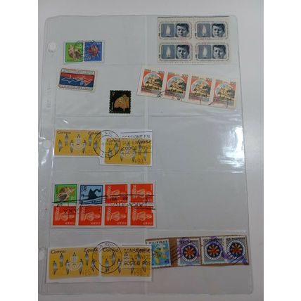 lot of posted international stamps philipins,fiji USA see photos (book 2 # 38)