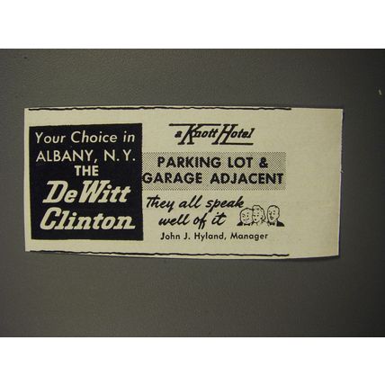 1951 DeWitt Clinton Hotel Ad - Your choice in Albany, N.Y. the DeWitt Clinton