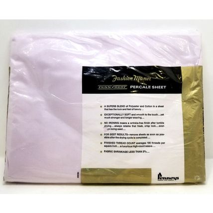 Vtg Penney's Double Bed Sheet Percale 81x108 Lavender Penn-Prest Fashion Manor