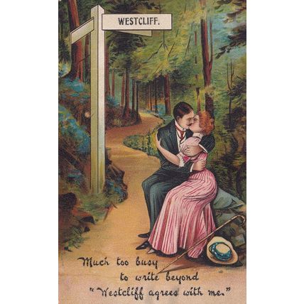 Westcliff On Sea Essex Signpost Old Postcard