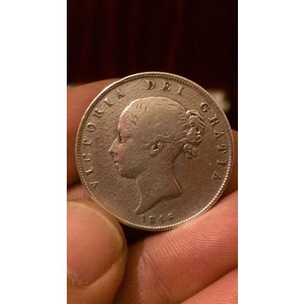 Queen Victoria 1846 .925 Silver Half Crown, Over 170 Years Old Lovely Grade Coin