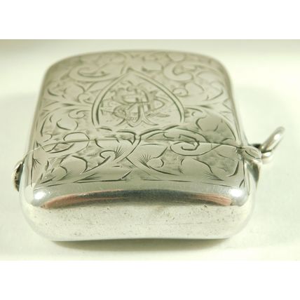 Antique Victorian 1899 Hallmarked Solid Sterling Silver Matchsafe Vesta Cas