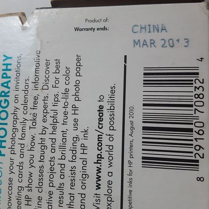 Genuine HP Printer Ink Cartridge 93 Tri-Color Sealed Box China March 2013