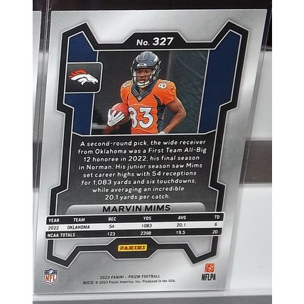 2023 Panini Prizm MARVIN MIMS (Broncos) Rookie Card #327