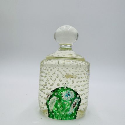 Vtg Fratelli Toso Murano Millefiori Control Bubble Art Glass Paperweight - Italy