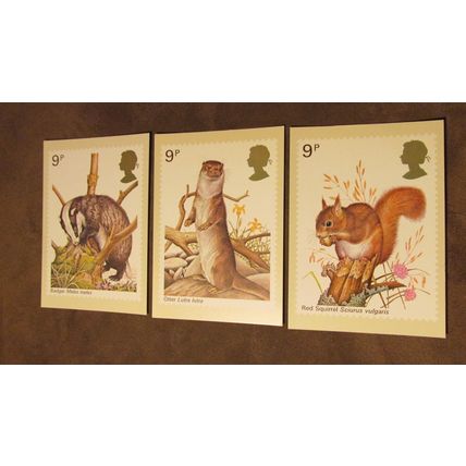 1977 GB PHQ Postcard FDc covers set - British Nature / Wildlife PHQ25 - Luton fr