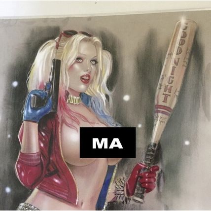 DC Comics Harley Quinn 16'' x 12'' Limited Edition Giclees Print by Lorenzo