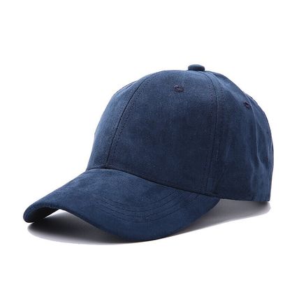 Cap Adjustable Strapback Hat For Men Women Solid Color Suede Leather Baseball